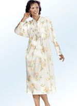 Nachthemd mit Vorderteilpasse und Raffungen CHAMPAGNER-BUNT