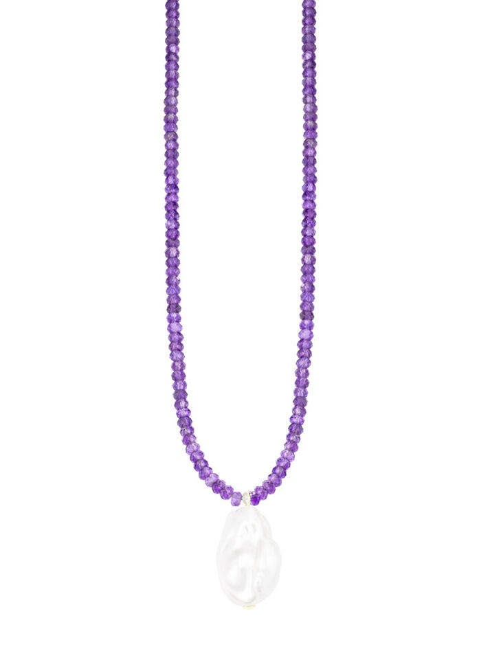 Halskette aus echten Amethyststeinen  
