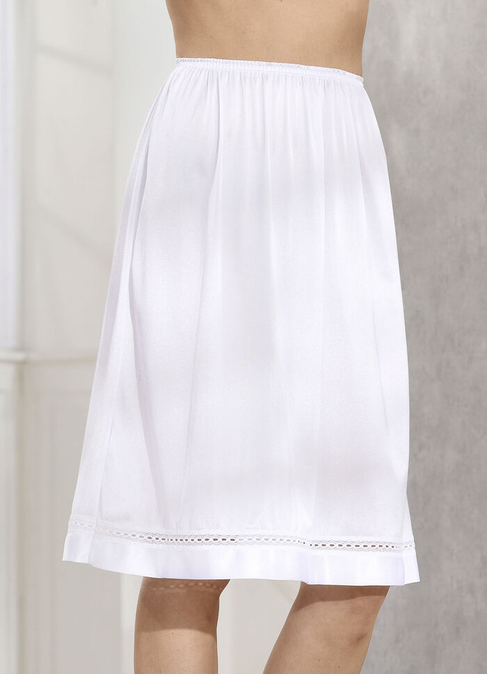 Halbrock mit Spitzenband WEISS