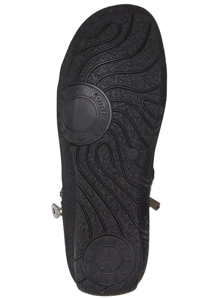 Andrea Conti Schn&uuml;r-Bootie mit reptilgepr&auml;gtem Einsatz und Zier-Reissverschluss SCHWARZ