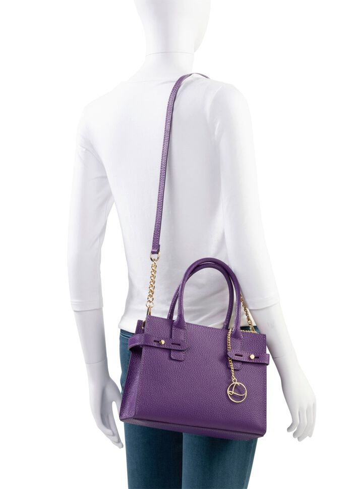 Laurina Tasche aus genarbtem Kalb-Nappaleder LILA