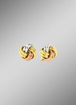 Ohrstecker in Knotenform, Tricolor 