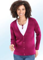 Strickjacke mit Z&ouml;pfchenmuster BEERE