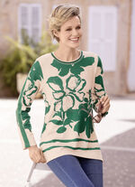 Shirt mit Flatlocknähten in 2 Farben GRÜN-BEIGE