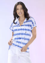 Poloshirt mit silberfarbenem Glanzdruck 