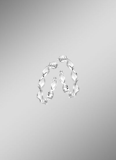 Gedrehte Creolen in edlem Silber 925/- fein 