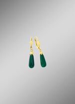 Schlichte Ohrh&auml;nger mit echt Malachit 