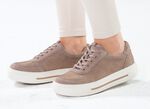 ELENA EDEN Sneaker aus feinem Veloursleder TAUPE