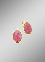 Vergoldete Ohrringe mit Rhodochrosit