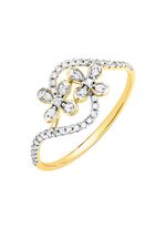 Damenring im Blumen-Design, 10 Brillanten, 34 Diamanten 
