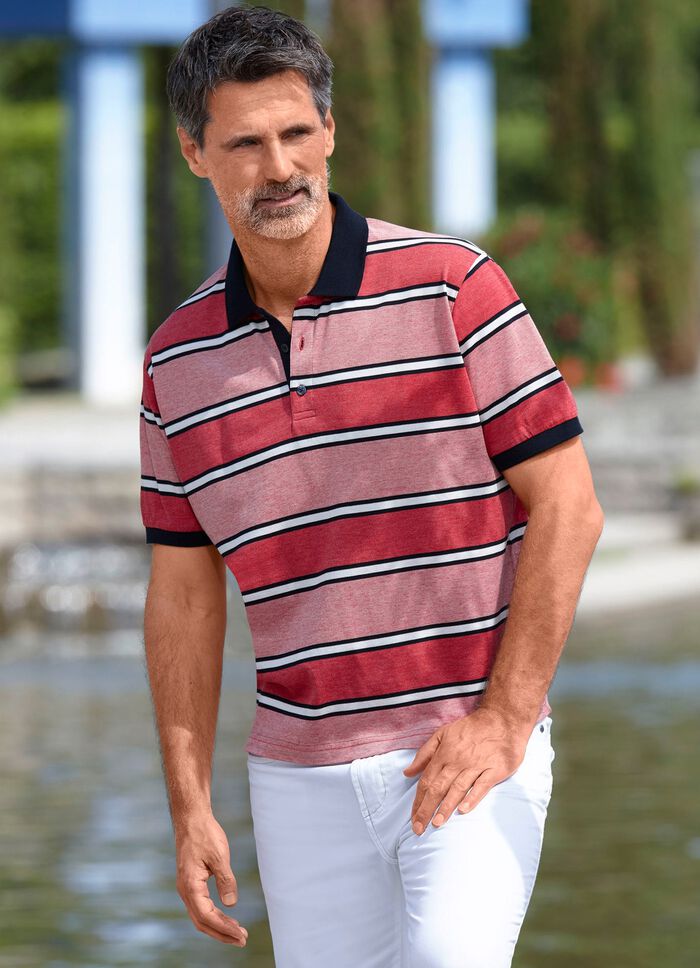 Poloshirt mit Strickkragen 