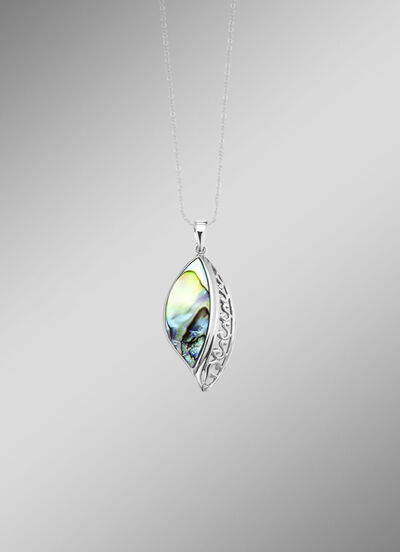 Edler Anhänger aus Silber mit echtem Abalone-Perlmutt 