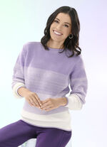 Pullover in Perlfang FLIEDER-ECRU
