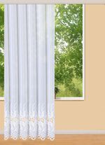 Langvorhang mit hochwertiger Plauener Stickerei 