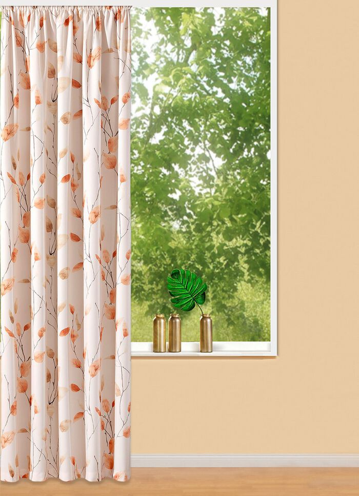 &Uuml;bergardine mit Bl&auml;ttermotiv 