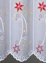 Kurzvorhang mit echter Plauener Stickerei und metallisiertem Garn 