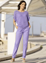 Pulli in quergestricktem Dessin FLIEDER