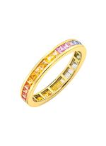 Hochwertiger Memoirering mit echten Safiren in Multicolor 