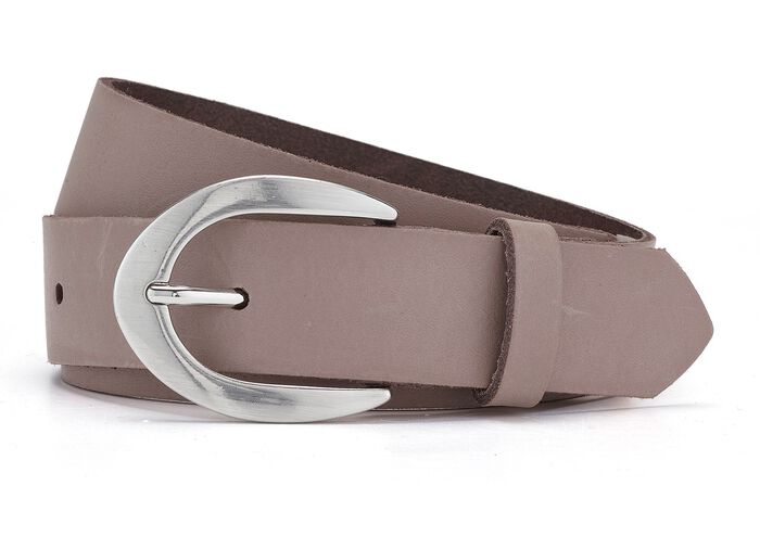 Eleganter Damen-G&uuml;rtel, aus Leder, 3 cm breit TAUPE