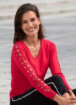 Pullover in weicher leicht glänzender Qualität KIRSCHROT