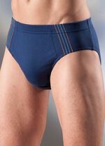 Viererpack Slips, uni mit seitlichen Kontrasten 