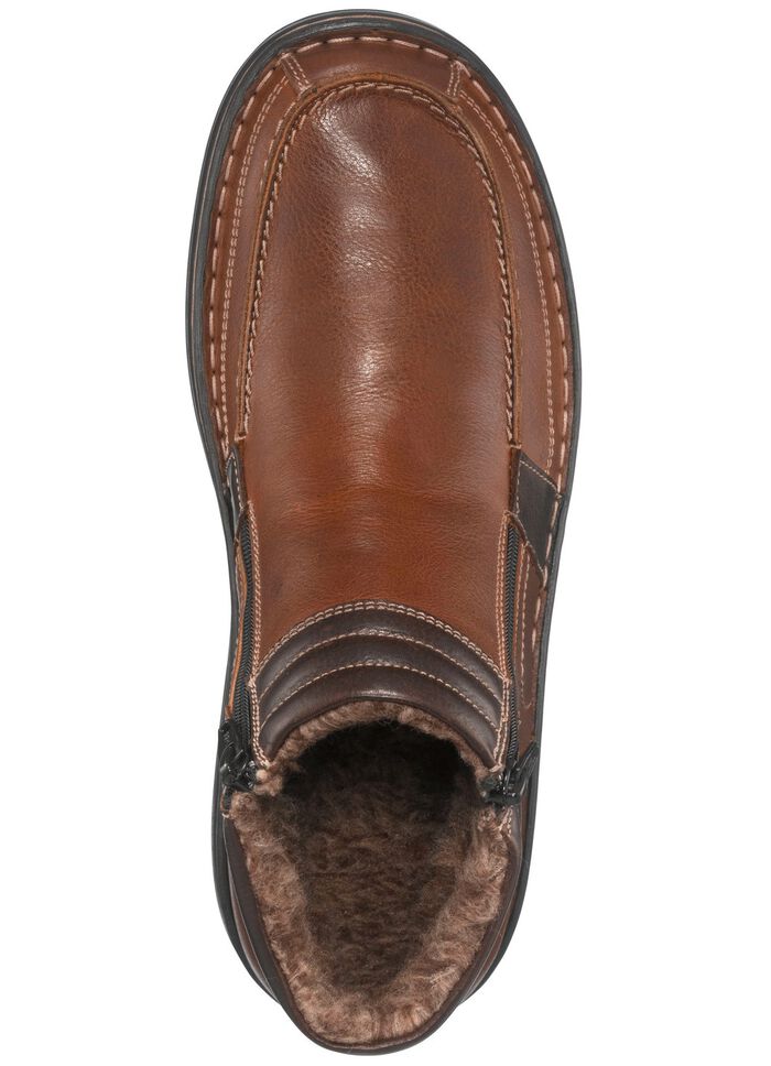 GINO GALANTE, gef&uuml;tterte Herren-Boots, Winterschuhe, mit herausnehmbarem Fussbett COGNAC-MOKKA