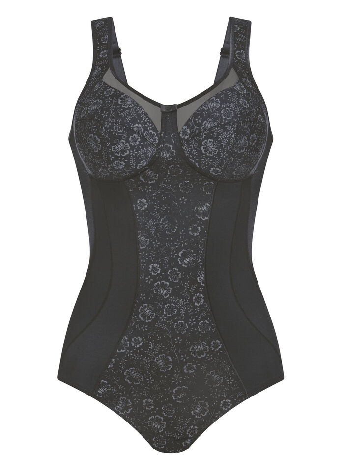 Anita Body mit transparenten T&uuml;lleins&auml;tzen SCHWARZ