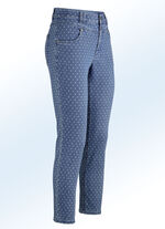 Jeans mit angesagter Punktedessinierung JEANSBLAU