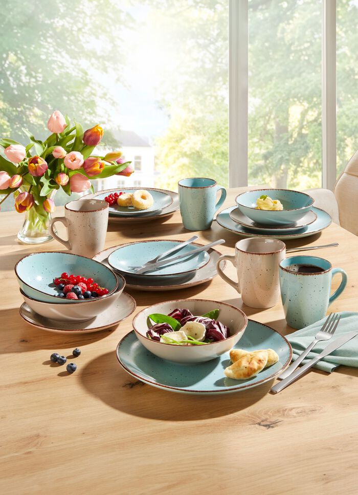 Kombi-Service, 16-teilig, aus Feinsteinzeug im Natur-Look 