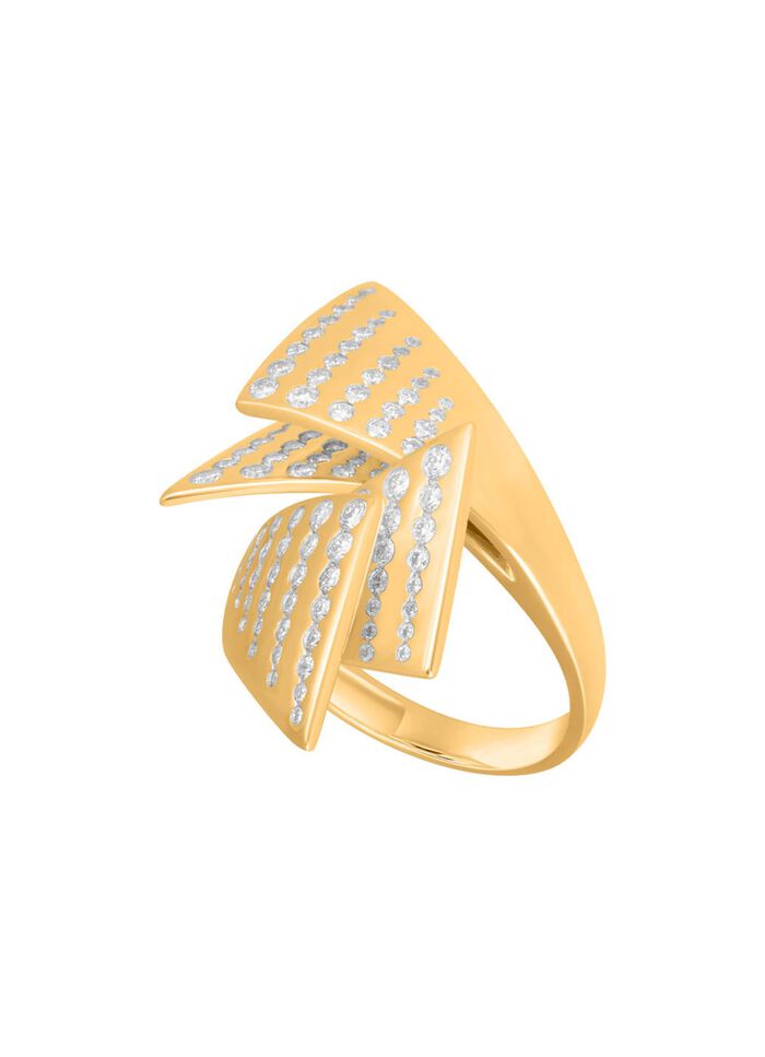 Moderner Damenring mit 124 Brillanten 