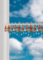 Stangendeko aus echter Plauener Spitze mit Stangendurchzug