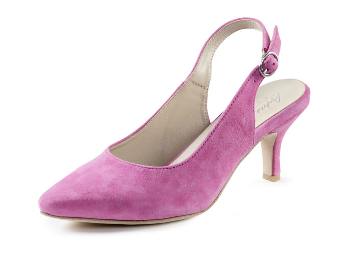 Andrea Conti Sling-Pumps aus weichem Samt-Chevreauleder PINK