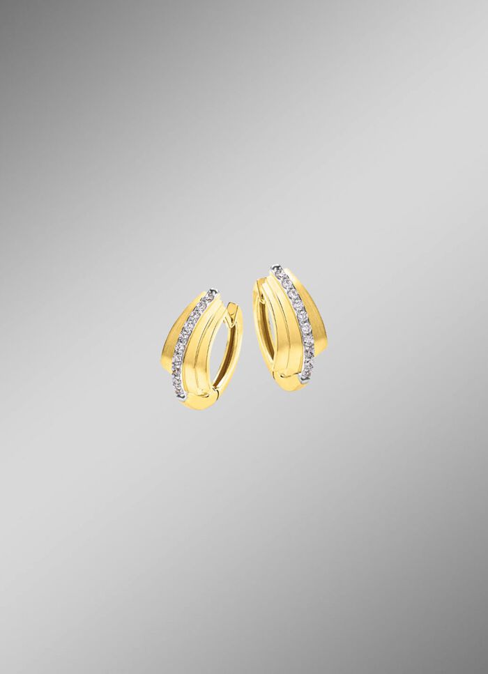 Tolle Klappcreolen mit synth. Zirkonia 