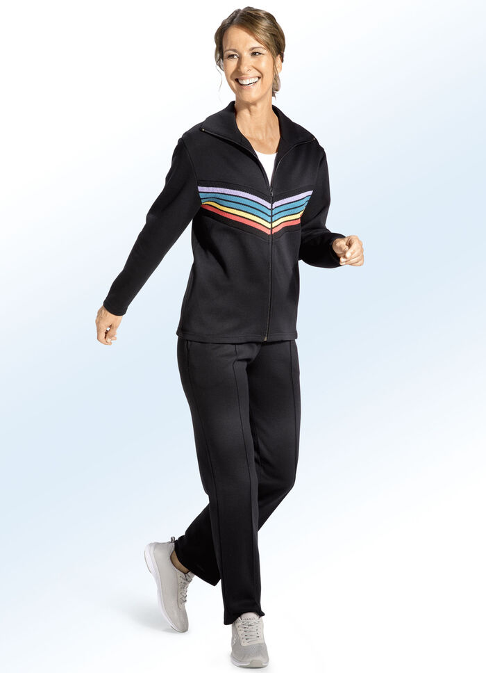 «Plantier»-Freizeitanzug mit Strickeinsätzen 