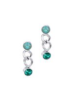 Ohrstecker mit gr&uuml;nen Kristallen 