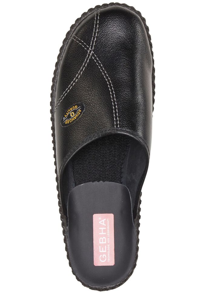 Klassische Herren-Pantoletten, mit anatomisch geformtem Fussbett SCHWARZ