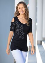 Shirt mit offener Verarbeitung an dem &Auml;rmeln 