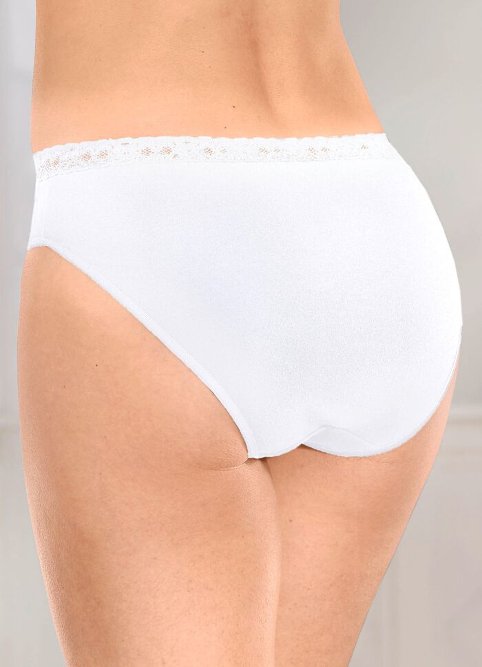 Viererpack Slips mit Elastikspitzenbund 