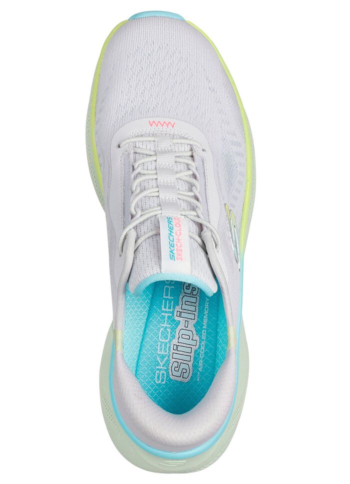 SKECHERS Sneaker mit geformter Slip-Ins Fersenplatte EISGRAU-MULTICOLOR