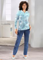 Pullover in weich fliessender Qualit&auml;t EISBLAU-MULTICOLOR