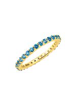 Memoire-Ring aus hochwertigem Gold mit Blautopas 