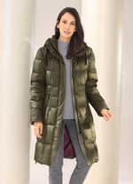 Daunen-Kurzmantel mit abnehmbarer Kapuze 