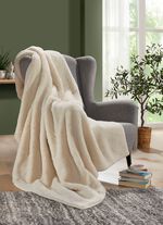 Webpelzdecke und Kissenbezug aus Alpakawolle 