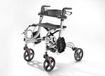 Rollator, auch als Rollstuhl nutzbar SILBER