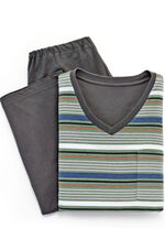 Schlafanzug mit V-Ausschnitt und offenen Abschl&uuml;ssen 