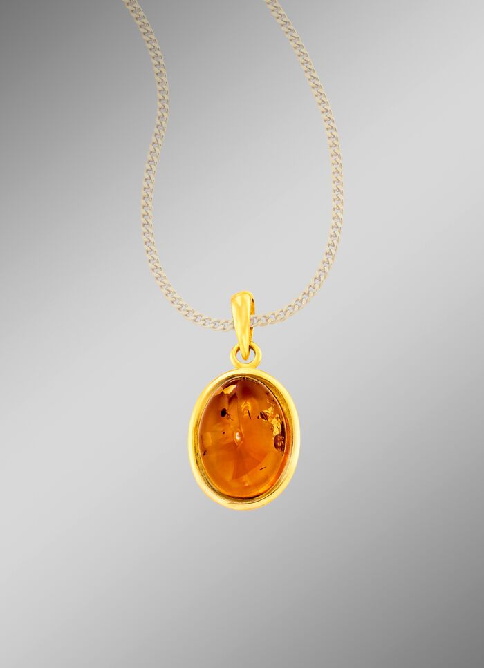 Klassischer Anh&auml;nger mit echt Bernstein 