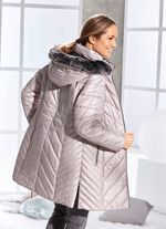 Kurzmantel mit abnehmbarem Kunstpelz-Besatz 