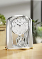 Tischuhr aus Kunstmaterial SILBER