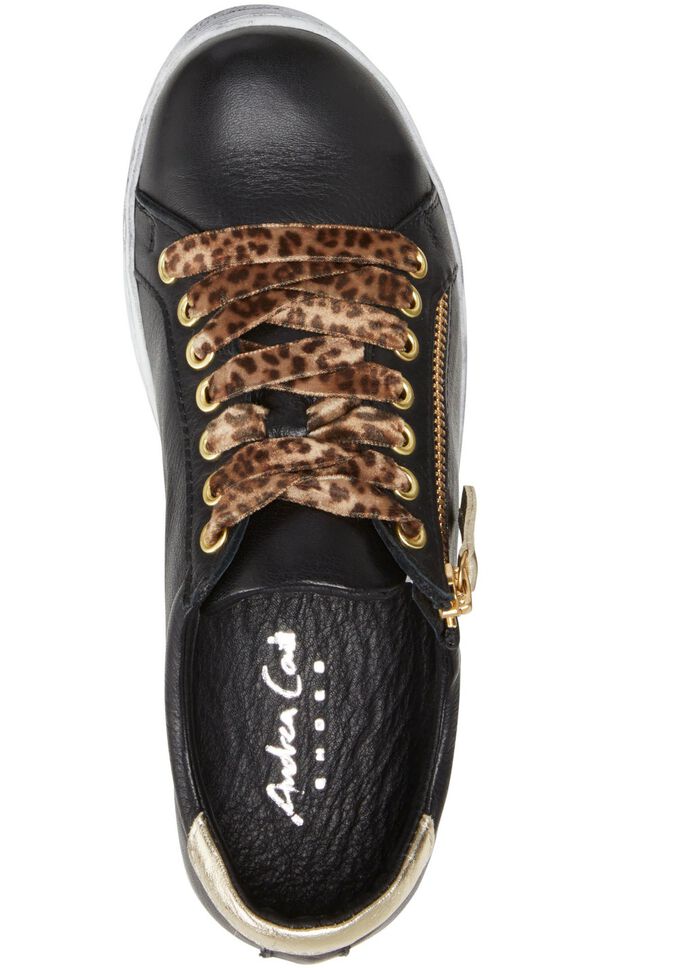 Andrea Conti Sneaker mit pfiffiger Kontrast-Schn&uuml;rung SCHWARZ-GOLD