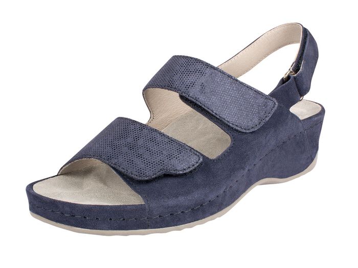 Bequeme Klett-Sandalette aus Velours-Leder 